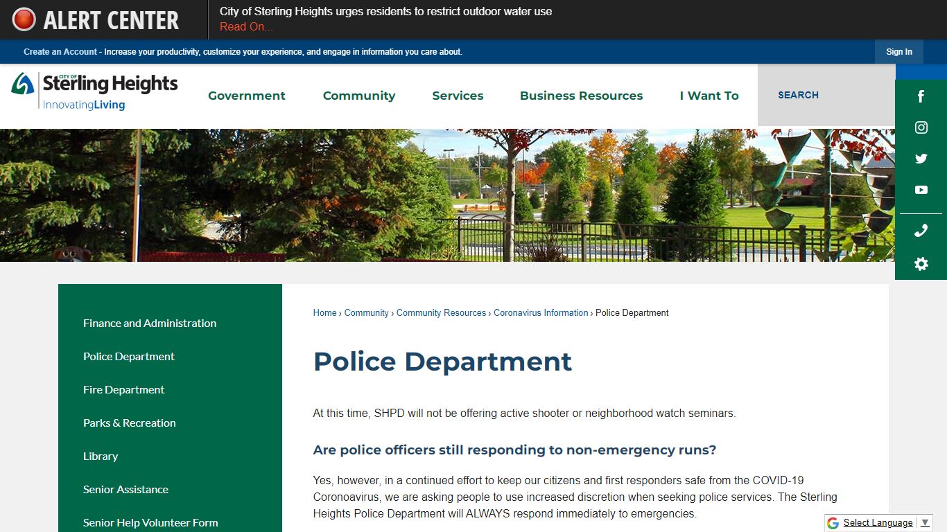 Police Department | Sterling Heights, MI - Official Website